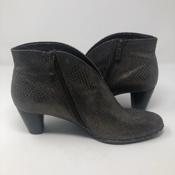 Ara Luftpolster Snake Faux Leather Copper Booties - Picture 7 of 10